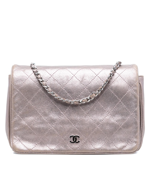 Pre-Loved by Azura Reborn - Pre-Loved CC Quilted Metallic Lambskin Wallet On Chain