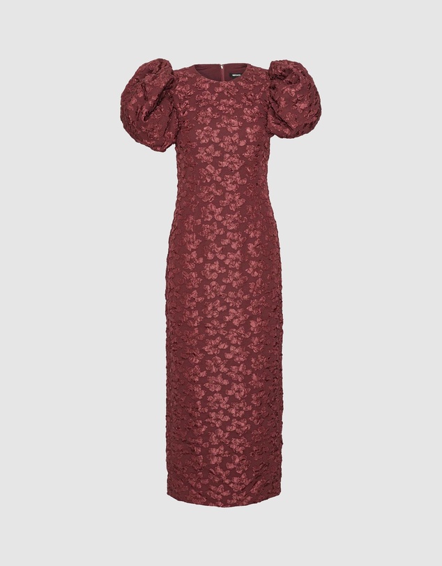 ROTATE - Jacquard Midi Puffy Dress