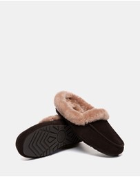 EVERAU - Australian Shepherd Ugg Noelle Cow Suede Upper Loafer Oxfords Flats