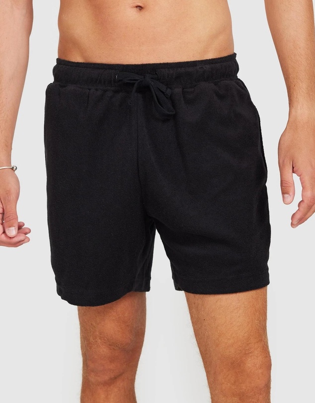 Vacay Swimwear - Black Terry Shorts