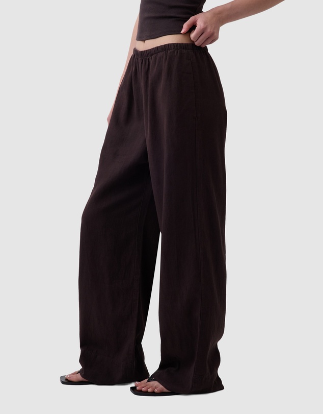 GAP - Linen-Blend Easy Wide-Leg Pants