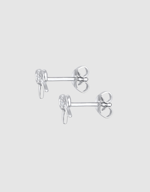 Elli Jewelry - Zirconia Bow Stud Earrings in 925 Silver