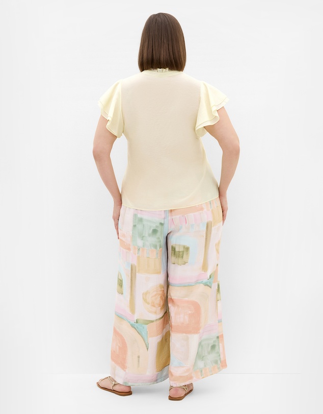 City Chic - Plus size Dakota Flutter Sleeve Top - lemon sorbet