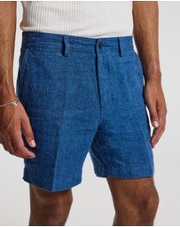 Calibre - Washed Linen Shorts Indigo