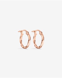 Michael Hill - 13mm Square Twist Hoop Earrings in 10ct Rose Gold