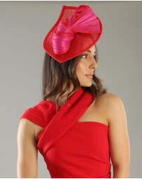 Morgan & Taylor - Xanthia Fascinator in Red and Pink