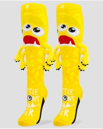Crazy Skates - Crazy Socks Monster Yellow Knee-High Socks