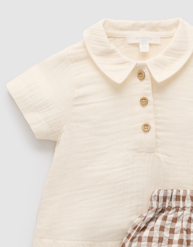 Purebaby - Gingham Set-Kids-Babies