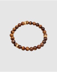 Kuzzoi - ICONIC EXCLUSIVE - Bracelet Tiger Eye vintage in 925 Sterling Silver Gold Plated