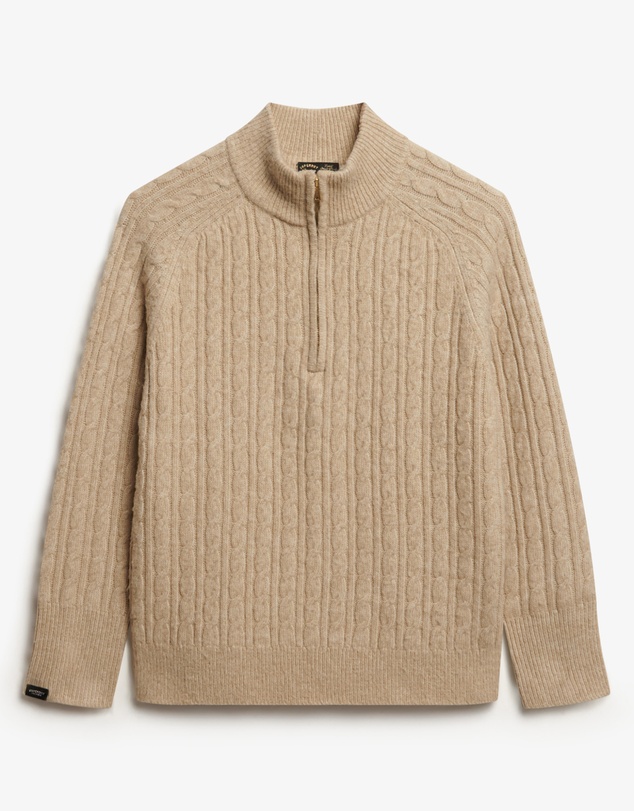 Superdry - Brushed Cable Half Zip Knit