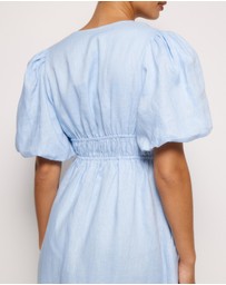 AERE - Aster Tie Front Linen Midi Dress