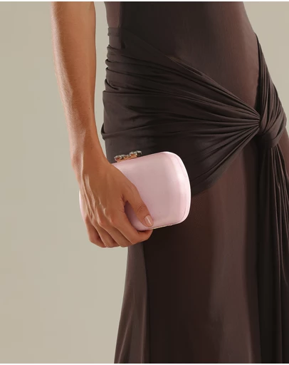 Morgan & Taylor - Posey Satin Clutch in Pink