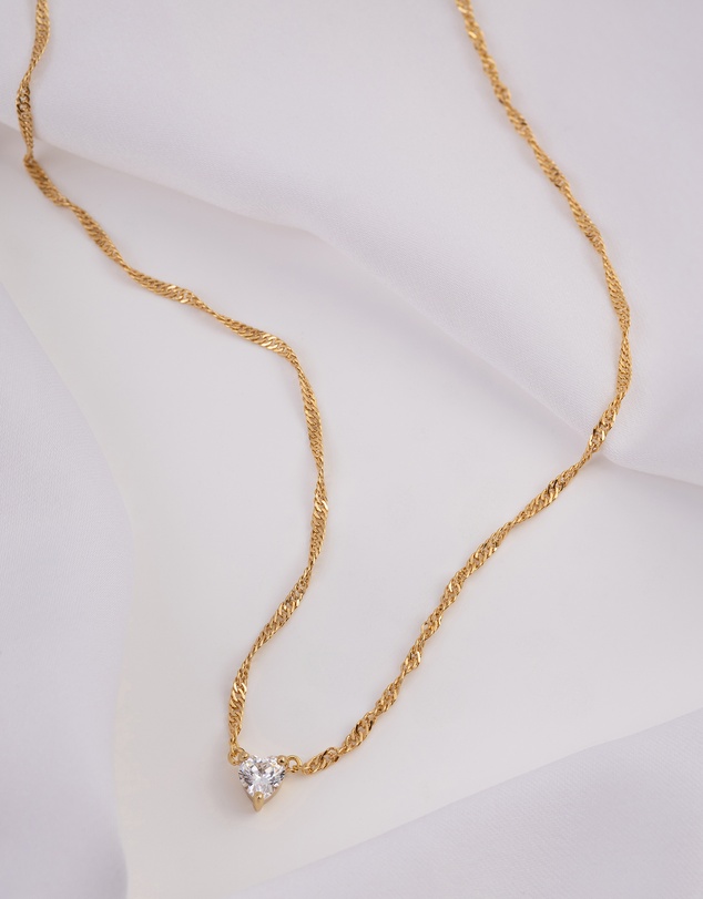 Wanderlust + Co - Heart Gold Necklace