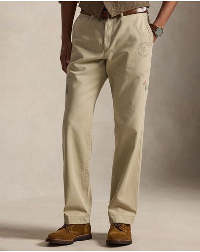 Classic Khaki With Embroidery and Print
