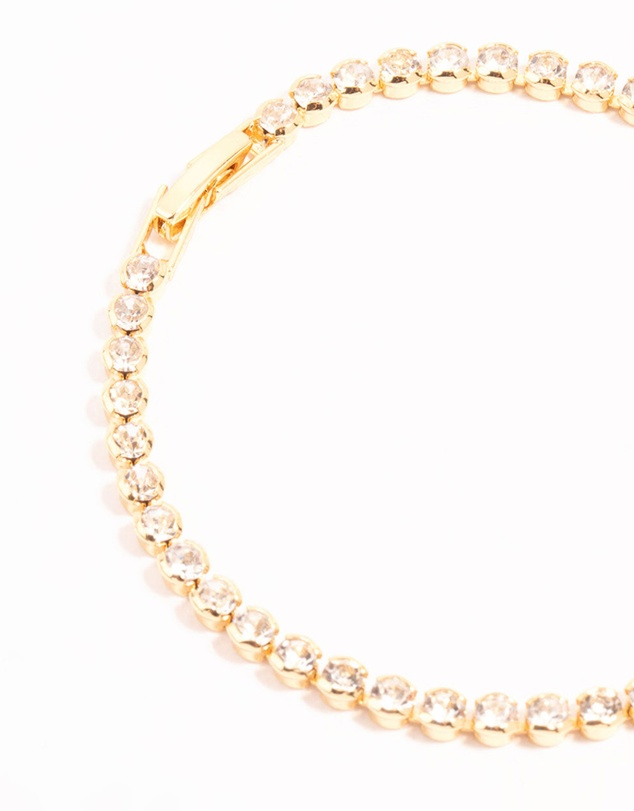 Lovisa - Gold Round Diamante Tennis Bracelet