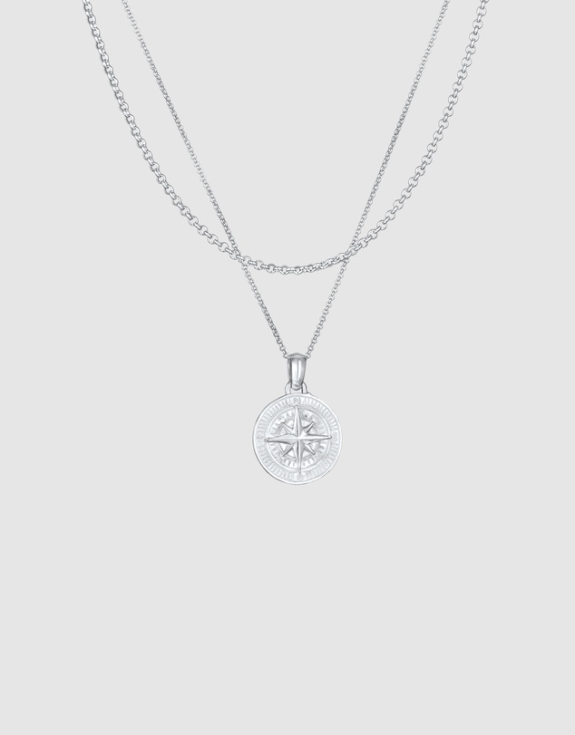 Kuzzoi - ICONIC EXCLUSIVE - Compass Pendant Necklace in 925 Sterling Silver