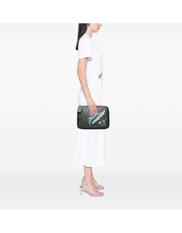 Pre-Loved by Azura Reborn - Pre-Loved Zucca Coated Canvas Surfing Astronaut Clutch