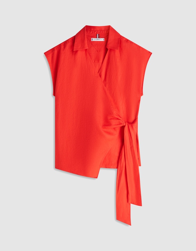 Tommy Hilfiger - Pure Linen Wrap Knot Sleeveless Blouse