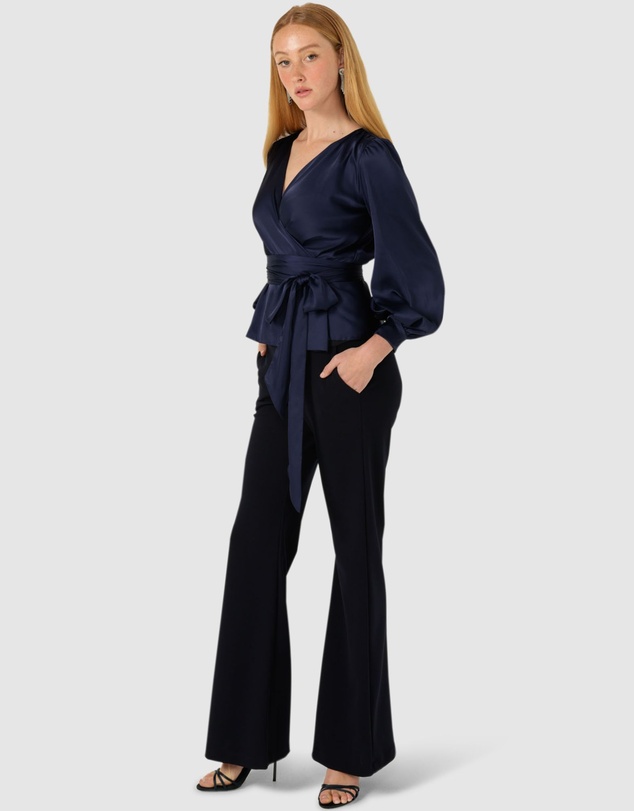 SACHA DRAKE - Satin Faux Wrap Top