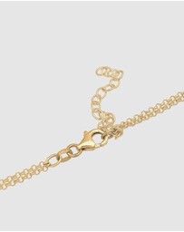Elli Jewelry - Necklace Layer Platelets Coral Red 925 Silver Gold Plated