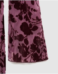 M.N.G - Floral Jacquard Dress With Bell Sleeves