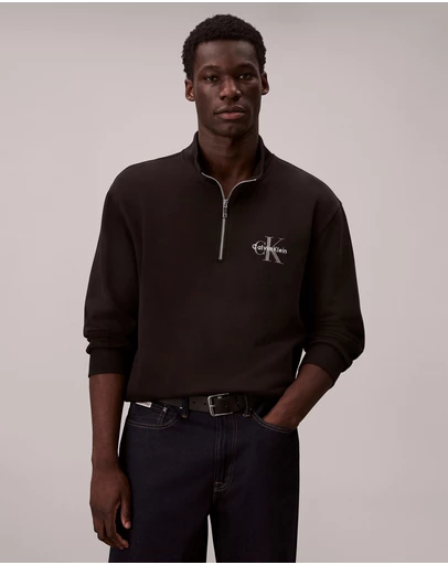 Calvin Klein Jeans - Terry Monologo Quarter Zip Sweatshirt