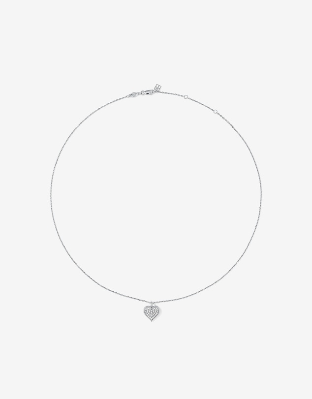Michael Hill - Cubic Zirconia Closed Heart Pendant Necklace in Sterling Silver