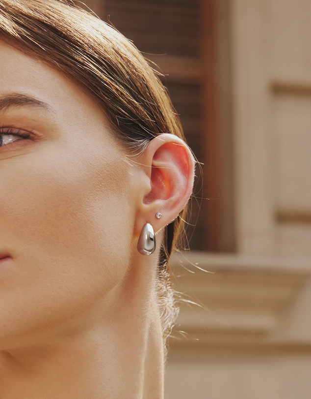 Ania Haie - Silver Bold Dome Hoop Earrings