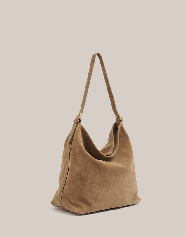 VESTIRSI - Savannah Brown Suede Hobo Bag