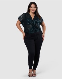 Pink Dusk by Curve Project - Flashy Sequin Top
