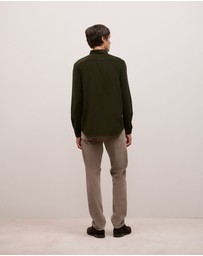 Trenery - Regular Fit Cord Shirt in Winter Moss
