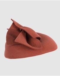Max Alexander - Winter Rust Felt Pillbox with Bow