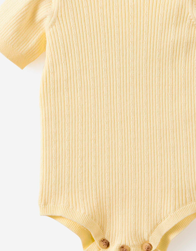 Cotton On Kids - Baby Organic Blend Knit Short Sleeve Bubbysuit