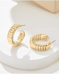 Mestige - Ripple Hoops - 18K Gold Plated