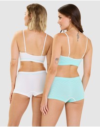 Billet Doux - Zen Attitude Crop Top Style Wirefree Bralette - 2 Pack