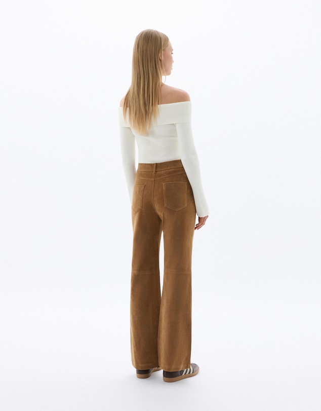 Dazie - Do Your Thing Faux Suede High Waisted Straight Leg Pants