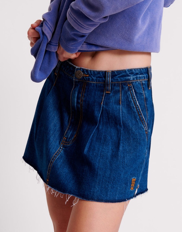 ONE TEASPOON - Bluemoon Pleated Micro Mini Denim Skirt