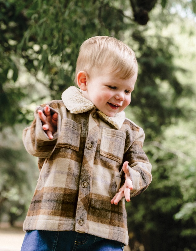 Kynd Baby - Gingham Shacket in Multi Check