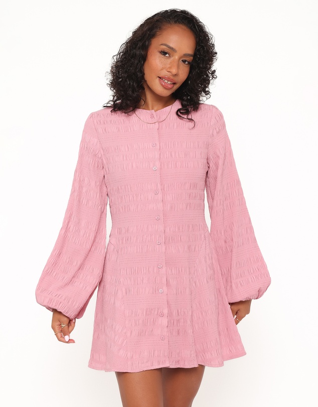 Petal & Pup - Amaya Long Sleeve Mini Dress - Pink