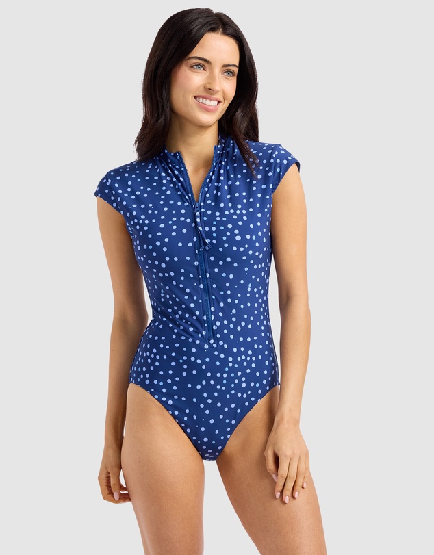 Seafolly - Dolce Dot Zip Front One Piece Swimsuit