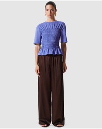 & Other Stories - Smocked Crewneck Top