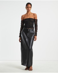 Alice In The Eve - Millie Leather Look Maxi Cargo Skirt
