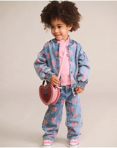 Huxbaby - Dreamy Denim Cherry Paperbag Pants - Babies-Teens