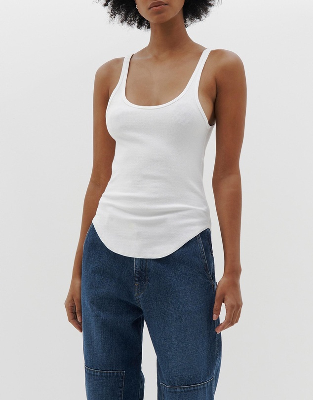 Bassike - slim scoop rib tank