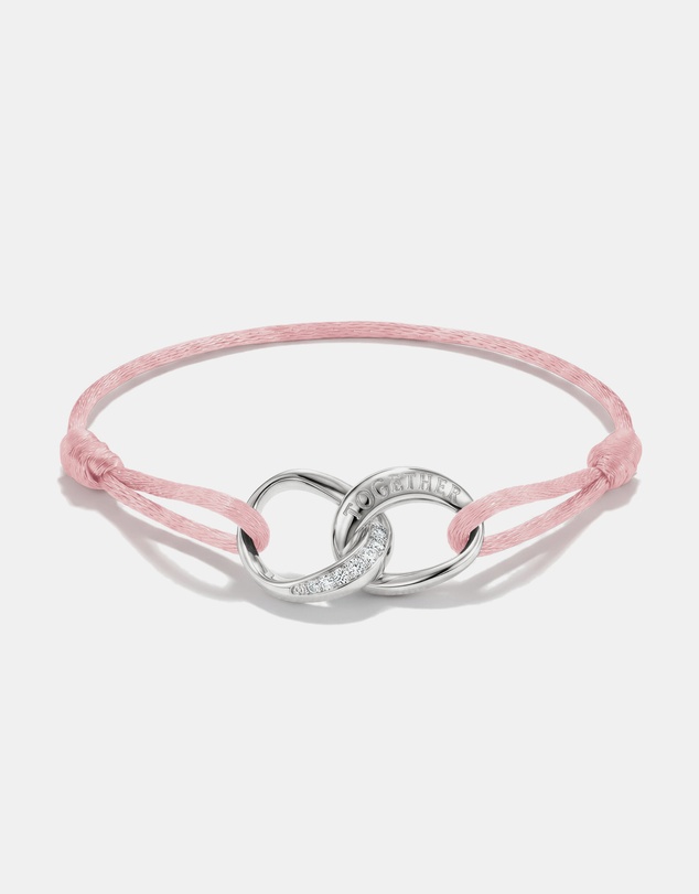 THOMAS SABO - THOMAS SABO Textile bracelet Together pink with zirconia
