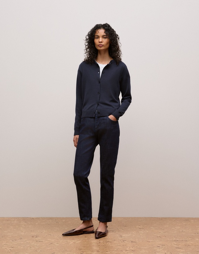Trenery - Australian Cotton Blend Boyfriend Jean in Dark Indigo