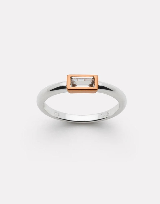 Najo - Skye 2-Tone (Sil/Rose) Cubic Zirconia Ring