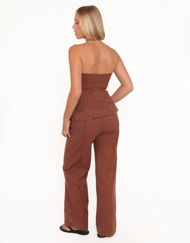 Petal & Pup - Dalia Eyelet Pant - Brown