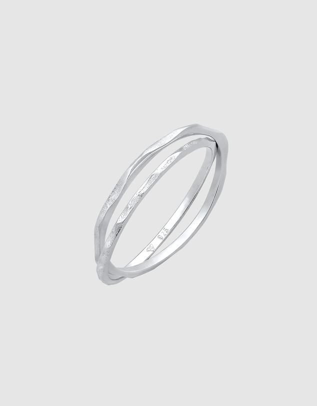 Elli Jewelry - Hammered Band Ring in 925 Silver