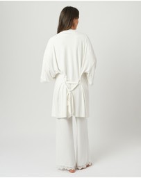 UNE PIECE - Lace Trim Modal Full Length Pyjama Set